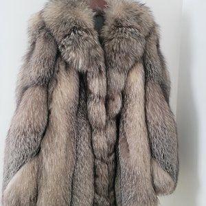 Luxury Crystal Fox Fur Coat